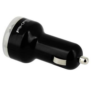 Akashi  Chargeur voiture Akashi 2 USB 2.4A Noir 
