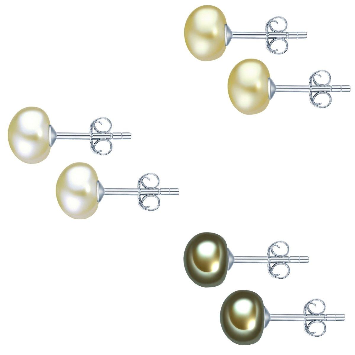 Valero Pearls  Femme Puce d'oreille en perle 