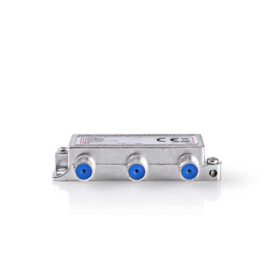 Nedis  Satellitensplitter | 5 - 2400 MHz | 10,5 dB | Anzahl der Eingänge: 1 | Anzahl der Ausgänge: 3 | Impedanz: 75 Ohm | Zink | Silber 