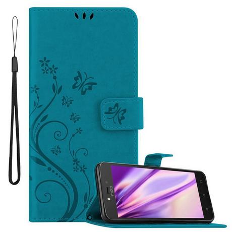 Cadorabo  Hülle für Motorola MOTO C PLUS Blumen Design Magnetverschluss 