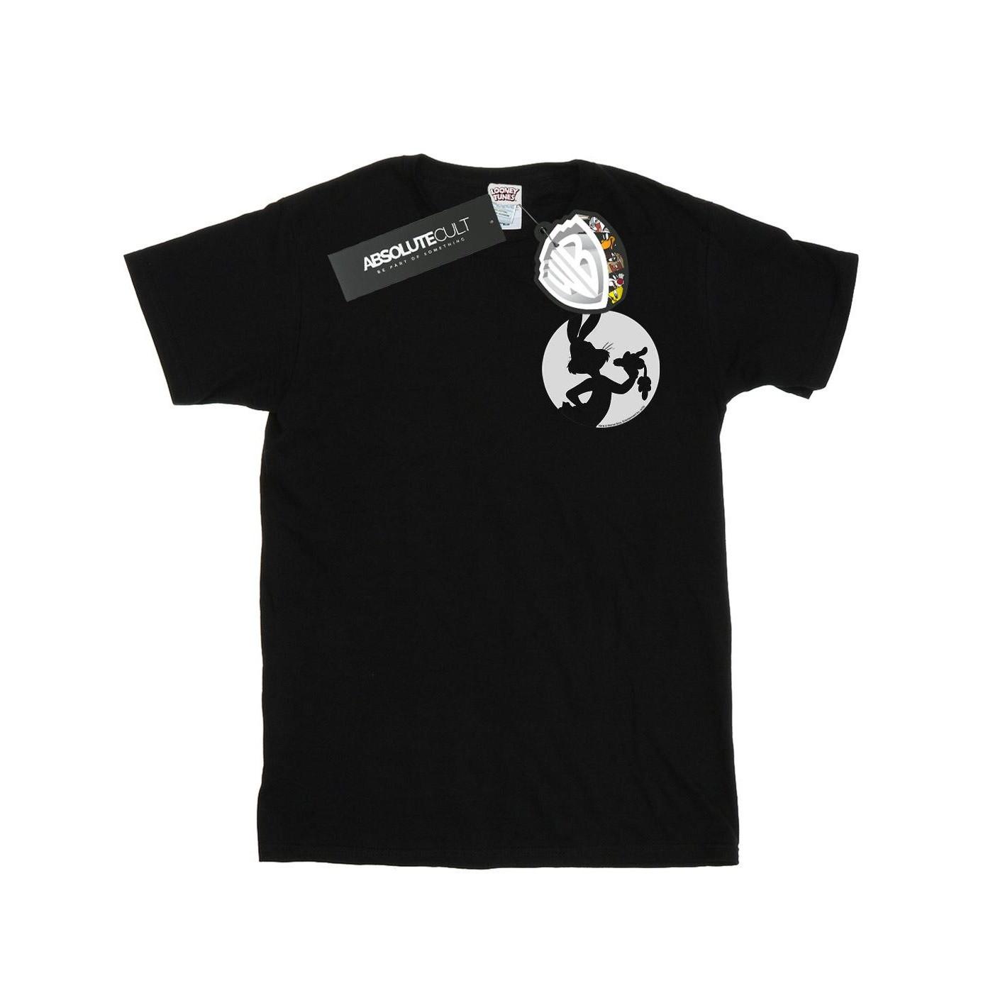 Image of Bugs Bunny Silhouette Breast Print Tshirt Damen Schwarz M