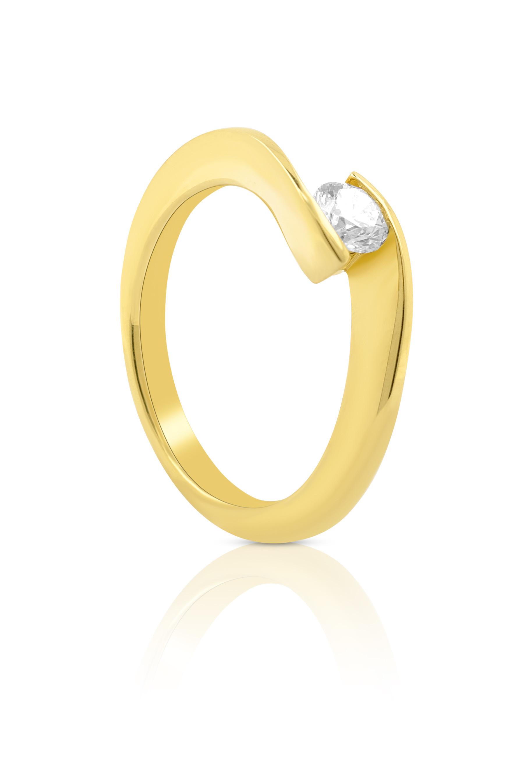 MUAU Schmuck  Solitaire Ring Diamant 0.40ct. Gelbgold 750 