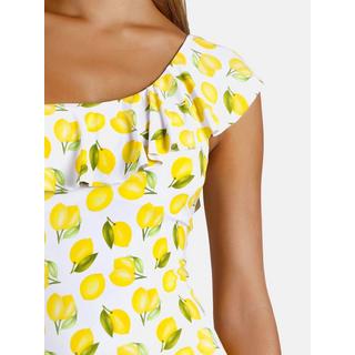 Admas Costume da bagno intero asimmetrico con rouches Lemons  