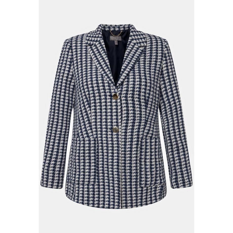 Ulla Popken Leicht taillierter Reverskragen Bouclé Blazer  