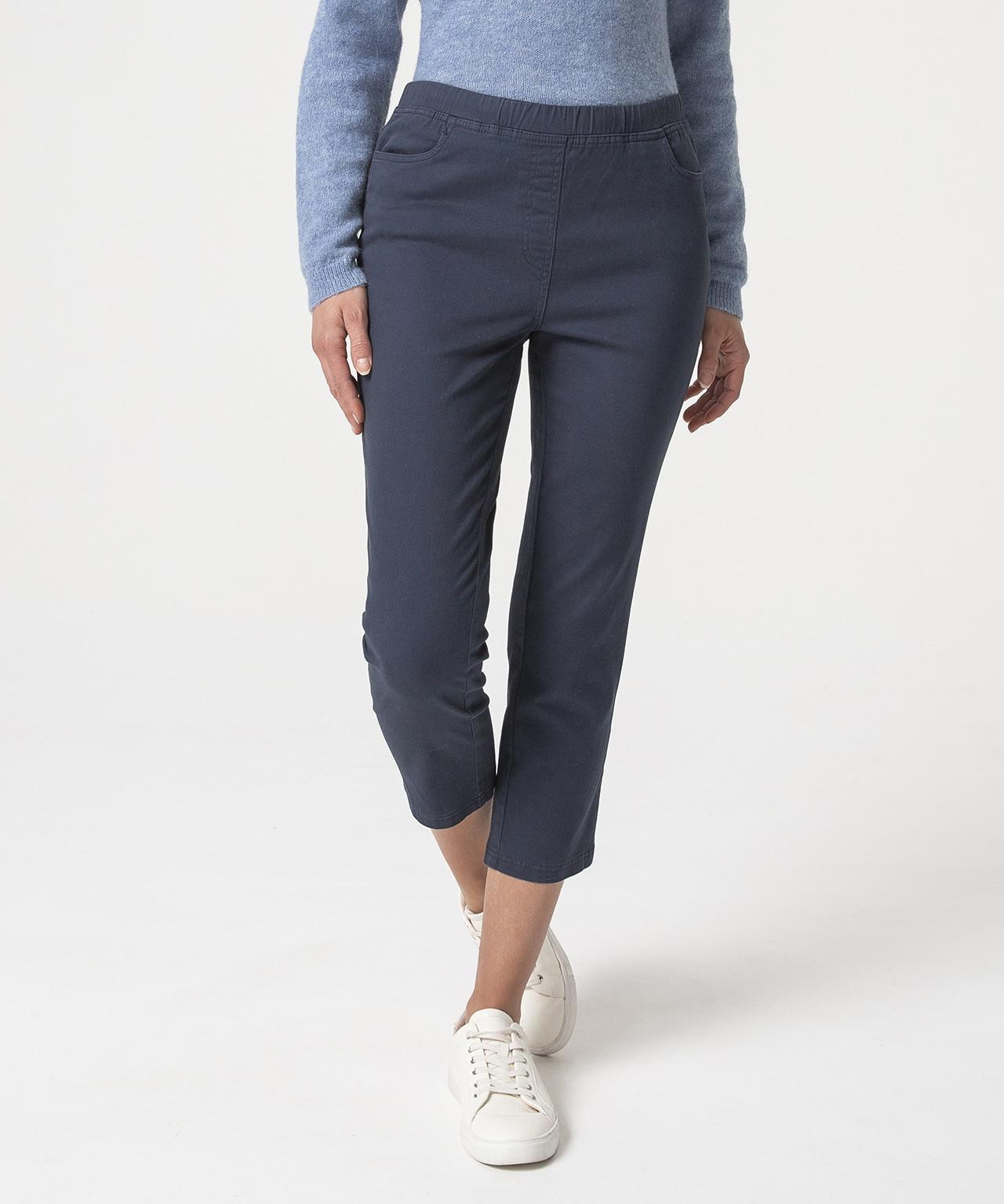 Image of 3/4-hose Aus Weichem, Leichtem Gabardinestretch, 98 % Baumwolle. Damen Blau 38