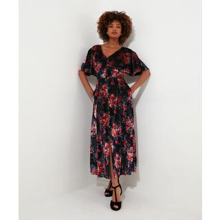 Joe Browns  Velours-Kleid mit Blumenmuster und Bindegürtel 