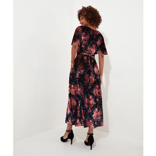 Joe Browns  Velours-Kleid mit Blumenmuster und Bindegürtel 