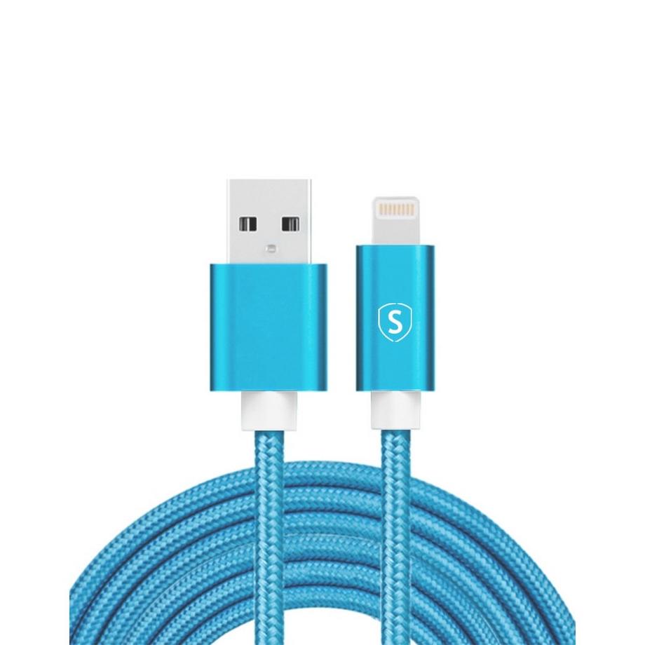 USB-auf-Lightning-Kabel, 2,4 A, 2 m, Nylon – Blau