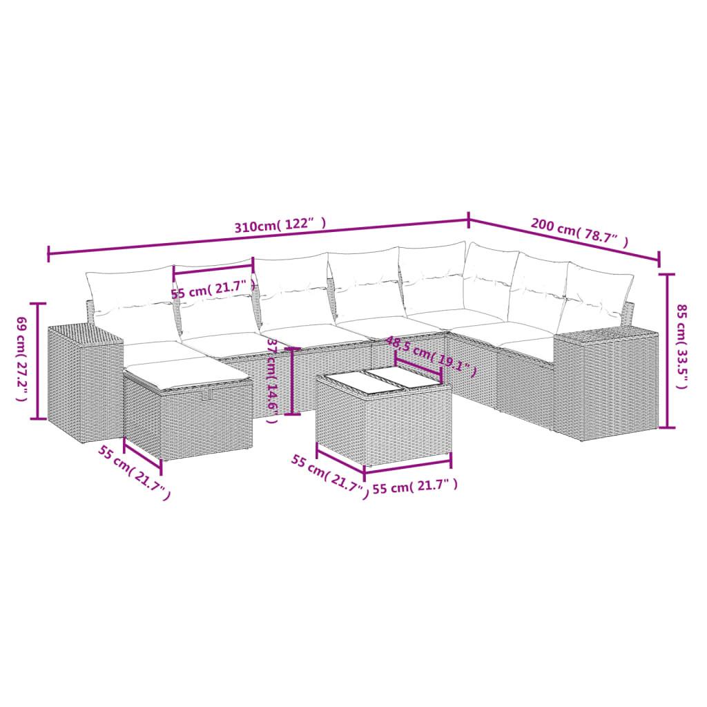 VidaXL set divano da giardino Polirattan  