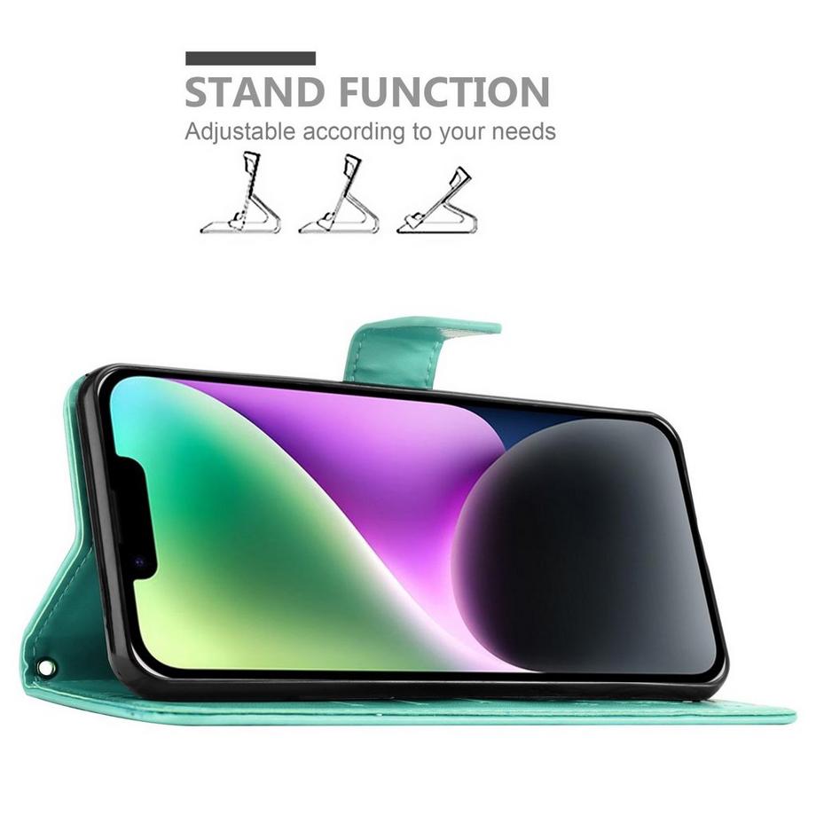Cadorabo  Hülle für Apple iPhone 14 Blumen Design Magnetverschluss 