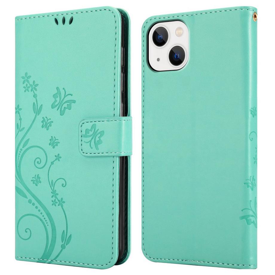 Cadorabo  Hülle für Apple iPhone 14 Blumen Design Magnetverschluss 