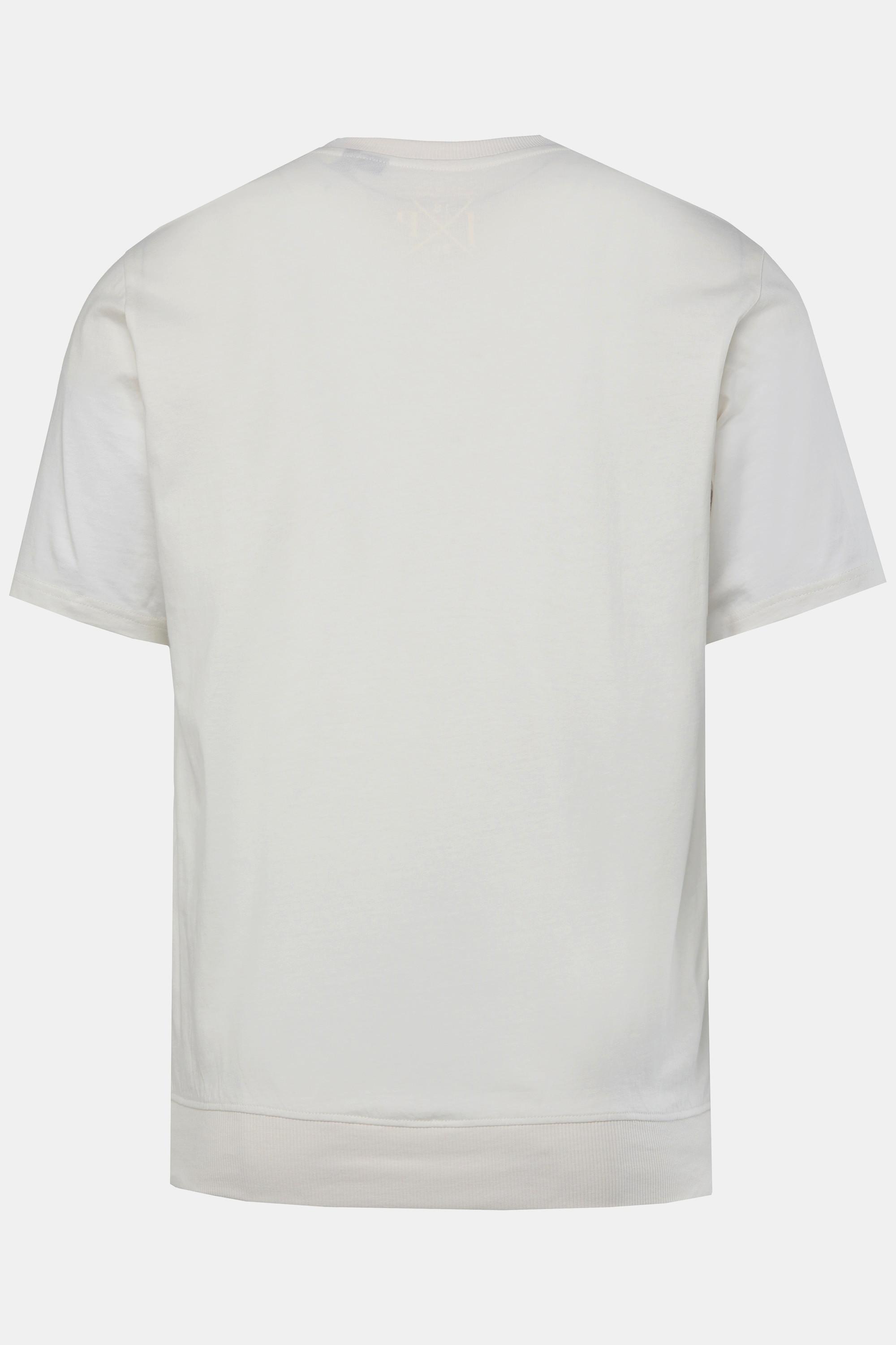 JP1880  T-shirt Henley ventre confort, manches courtes et col rond blanc cassé 