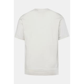 JP1880  T-shirt Henley ventre confort, manches courtes et col rond blanc cassé 