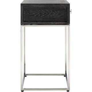 mutoni Table de chevet Blackbone noir argent 50  