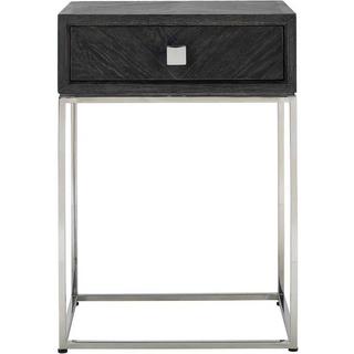 mutoni Table de chevet Blackbone noir argent 50  