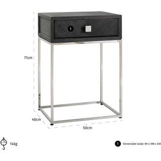 mutoni Nachttisch Blackbone silber 50  