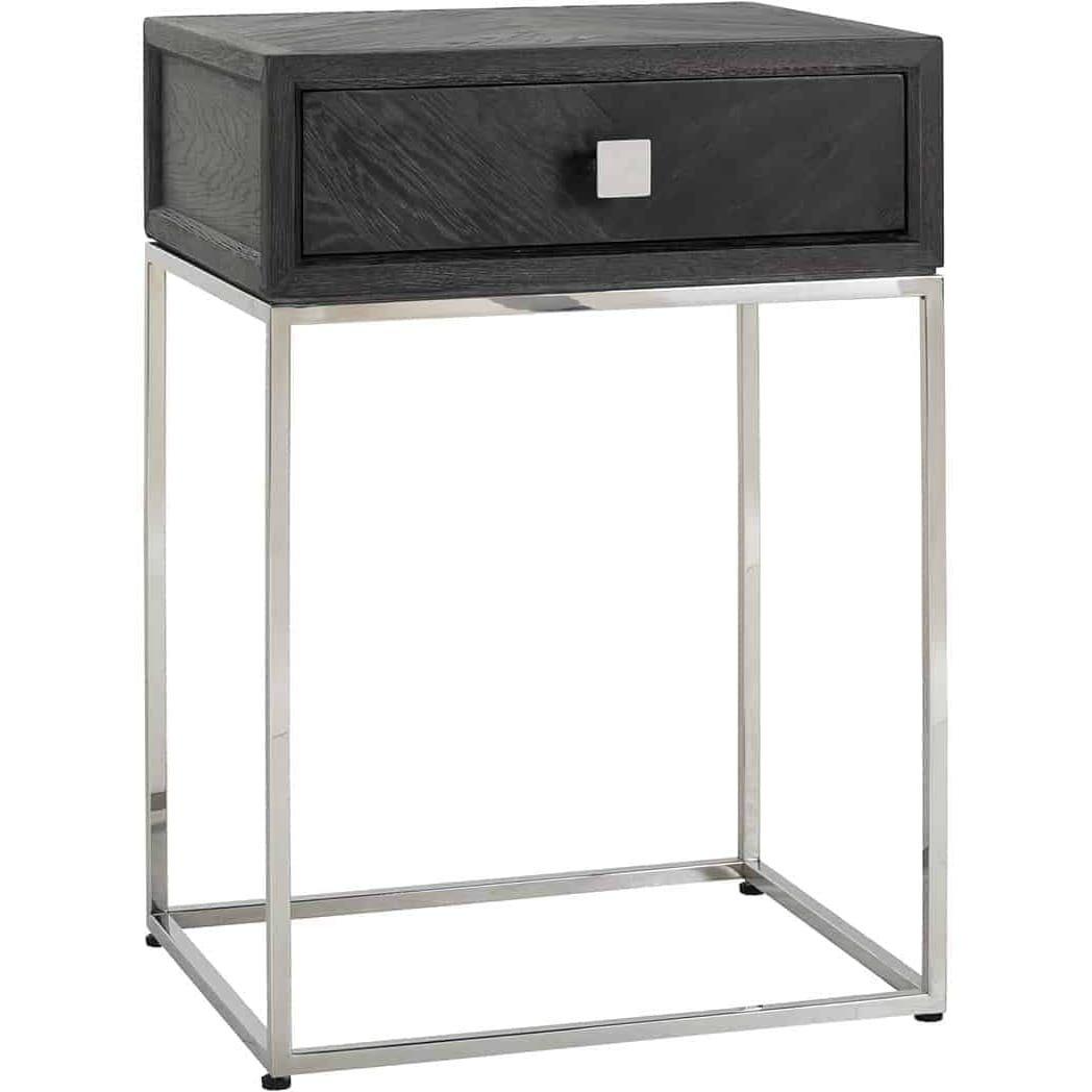 mutoni Nachttisch Blackbone silber 50  