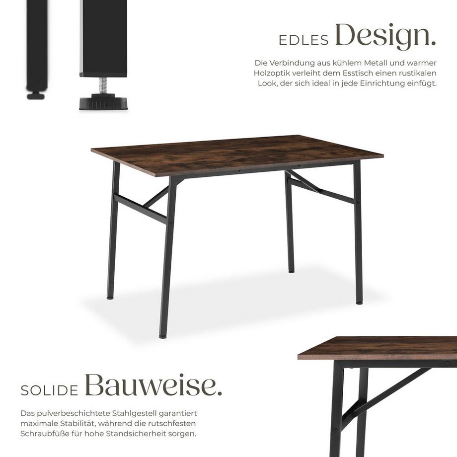 Tectake Table de salle à manger SWANSEA style industriel  