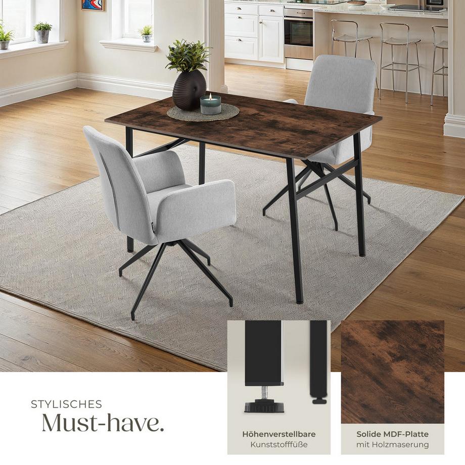 Tectake Table de salle à manger SWANSEA style industriel  