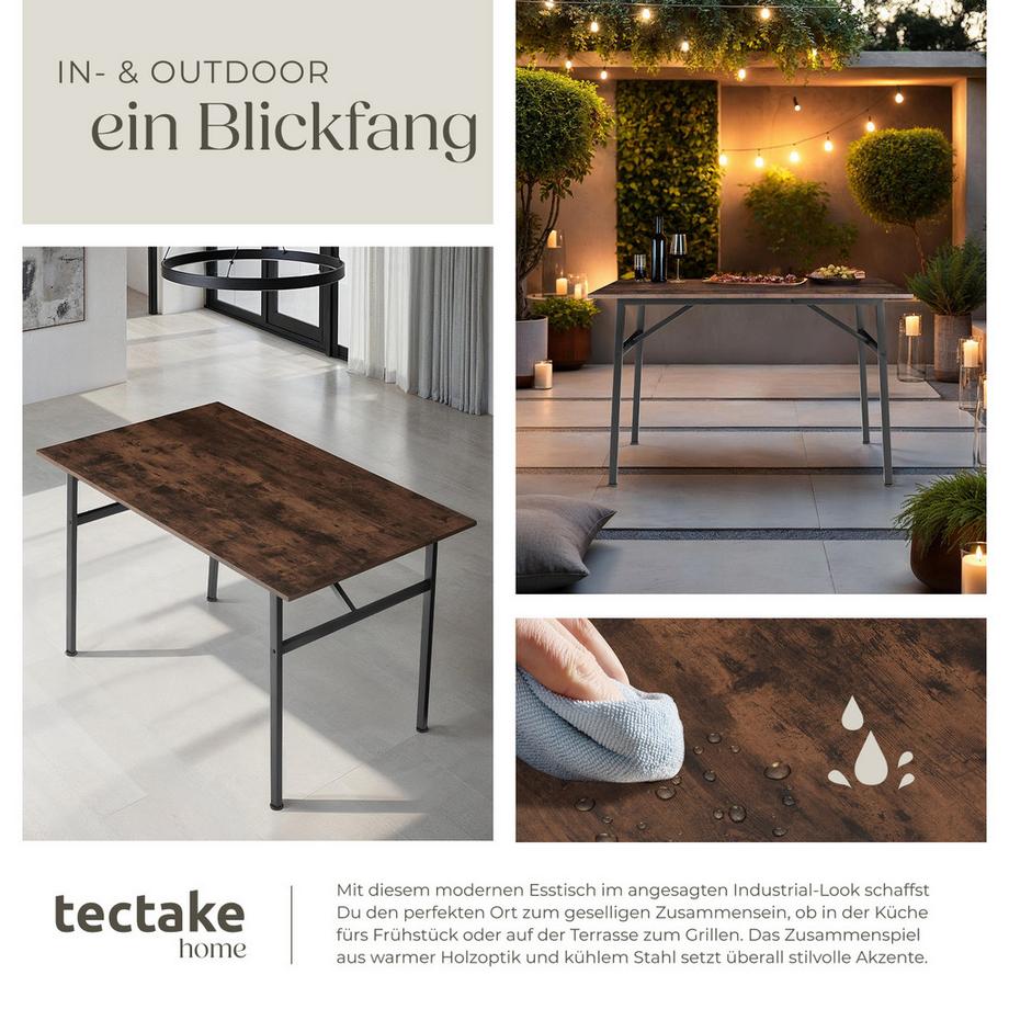 Tectake Table de salle à manger SWANSEA style industriel  