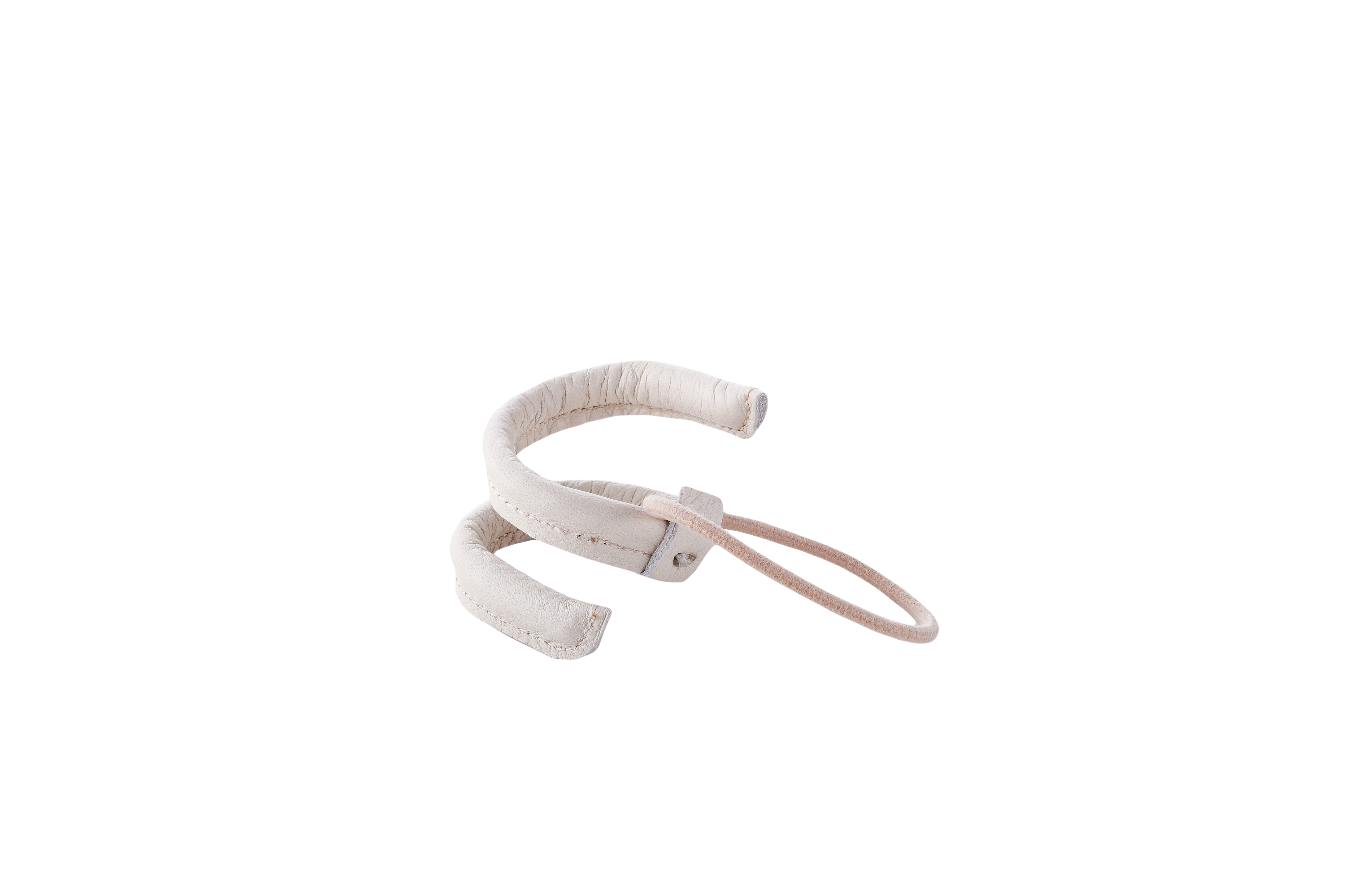 Image of Leather Band Short Narrow Bendable Damen Cream 1 pezzo