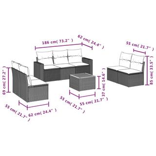 VidaXL Ensemble de canapés de jardin rotin synthétique  