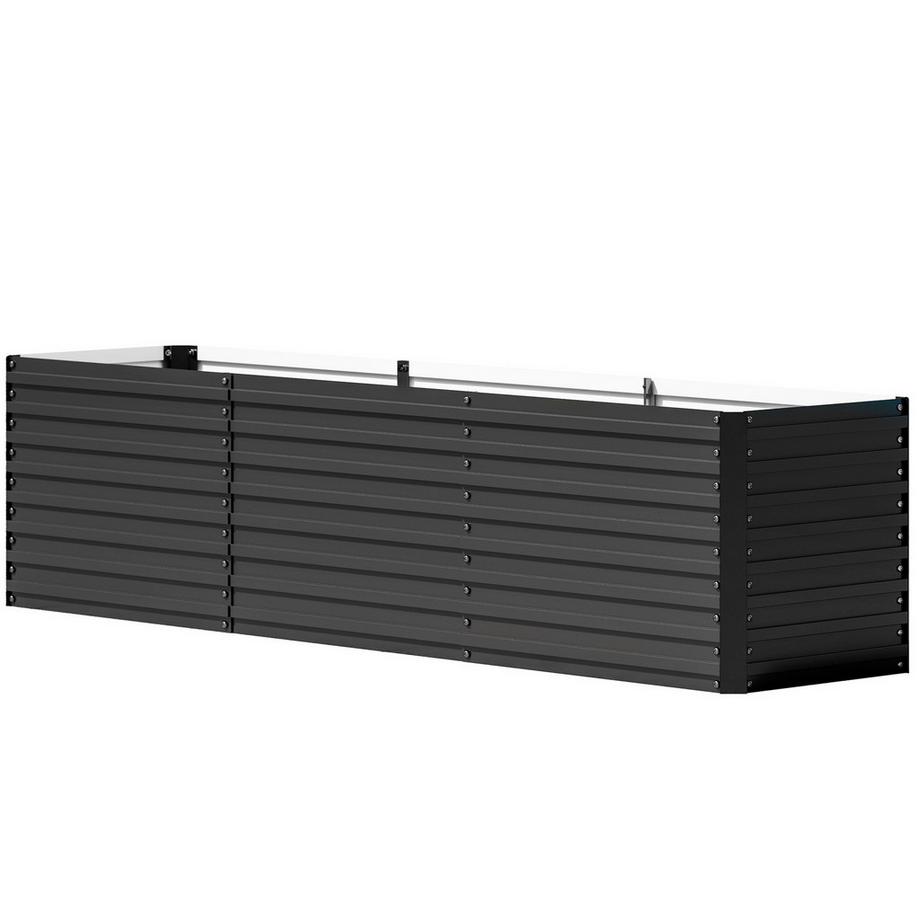 Aiuola rialzata, resistente alle intemperie, aiuola, cornice fredda, aiuola da giardino, vaso per piante, fioriera in acciaio zincato, fioriera per terrazza e giardino, 240 x 60 x 60 cm