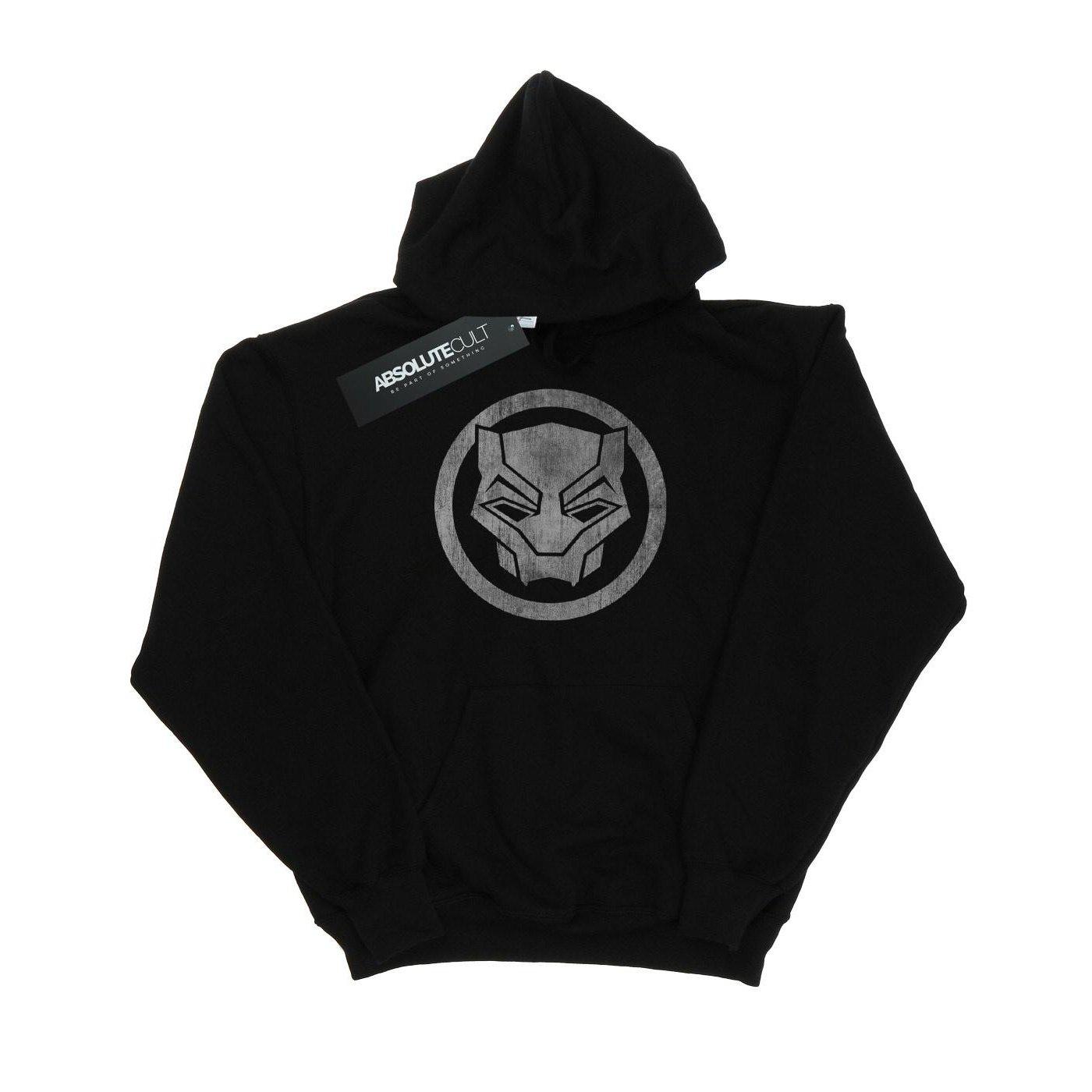 Image of Black Panther Distressed Icon Kapuzenpullover Damen Schwarz M