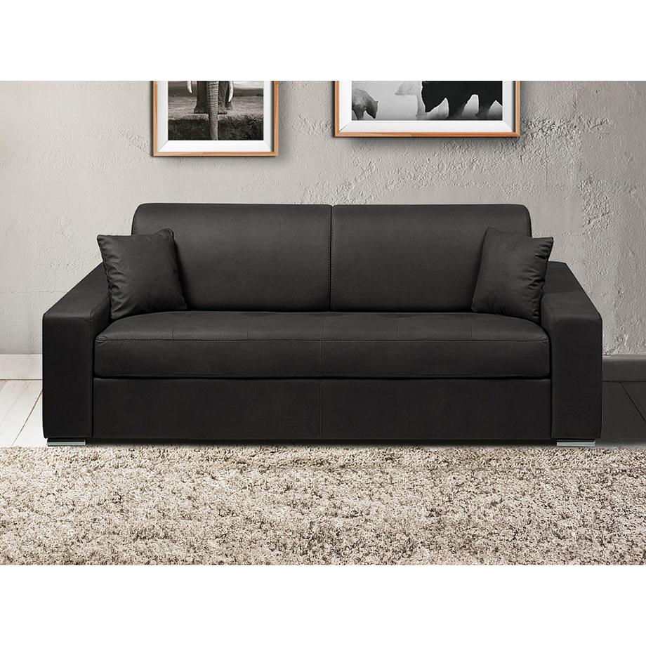 Vente-unique Canapé 4 places conible express en tissu EMIR CouchageMatelas  