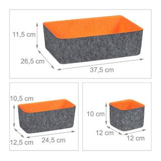 B2X divisorio per cassetti in 5 parti Feltro  