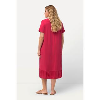 Ulla Popken  Jersey-Midikleid, A-Linie, Tunika-Ausschnitt, Halbarm 