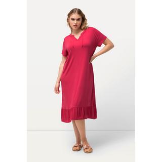 Ulla Popken  Jersey-Midikleid, A-Linie, Tunika-Ausschnitt, Halbarm 