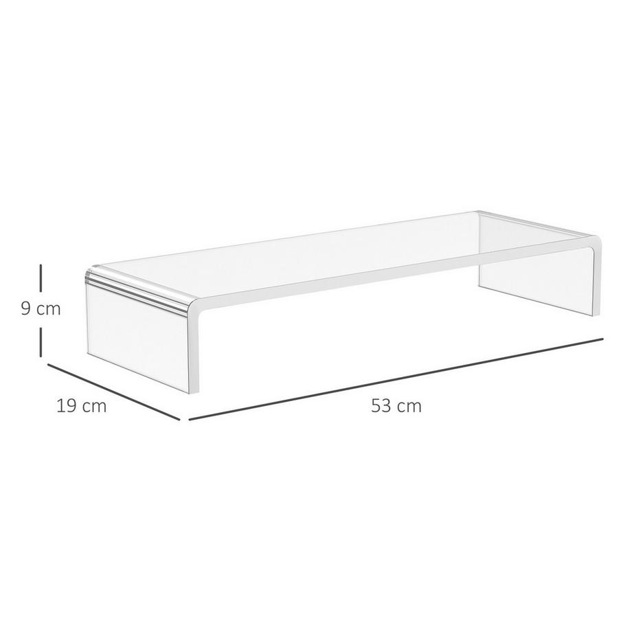 Northio Supporto Per Monitor Ergonomico Supporto Per Schermo In Acrilico Per Laptop, Computer, Notebook, Trasparente, 53X19X9 Cm  