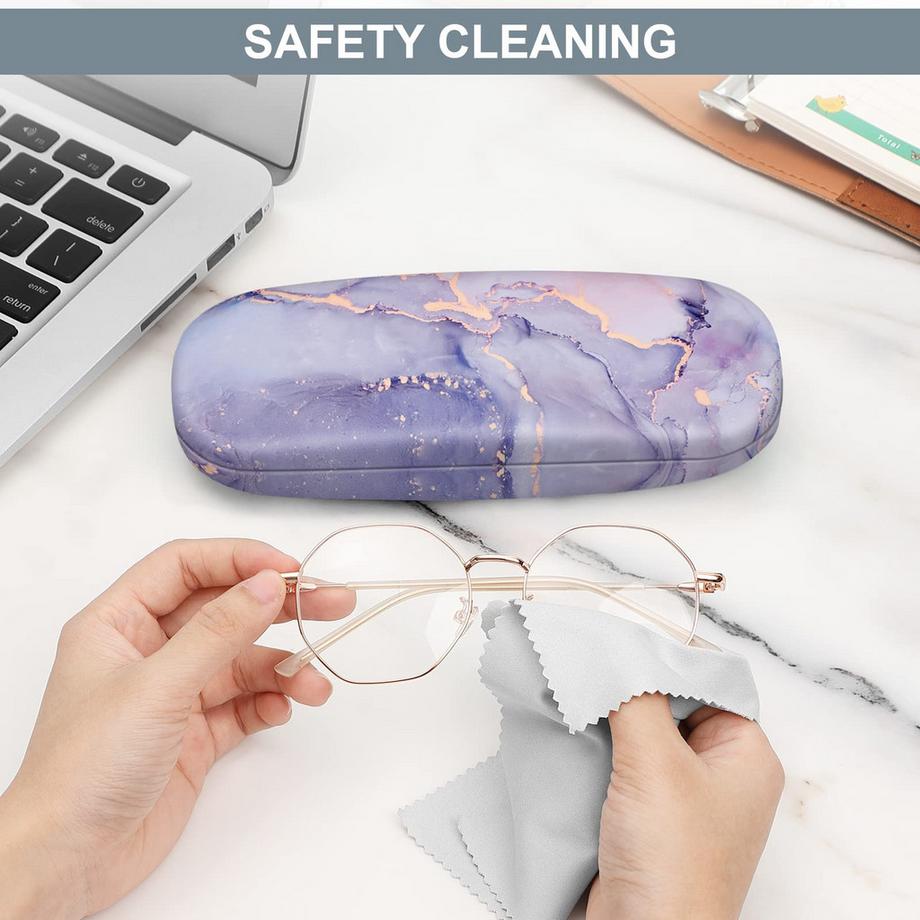 Only-bags.store  Tragbares Hartschalen-Brillenetui mit Brillenputztuch - Etui für Brillen und Sonnenbrillen 