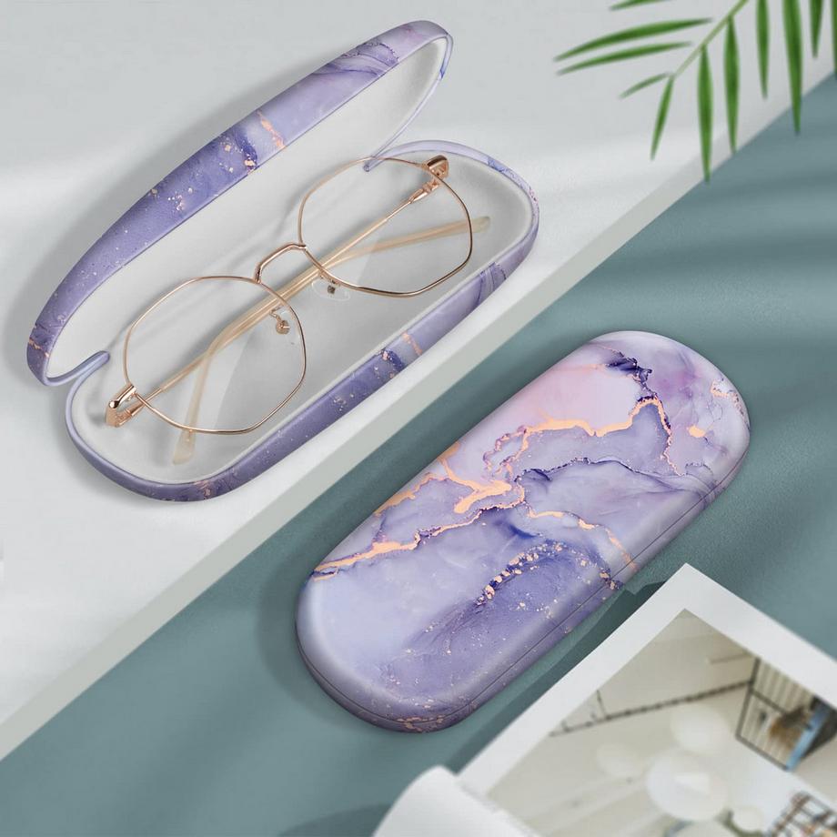 Only-bags.store  Tragbares Hartschalen-Brillenetui mit Brillenputztuch - Etui für Brillen und Sonnenbrillen 