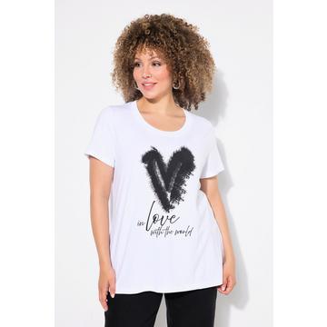 T-shirt motif cœur, col rond et manches courtes, collection Classic