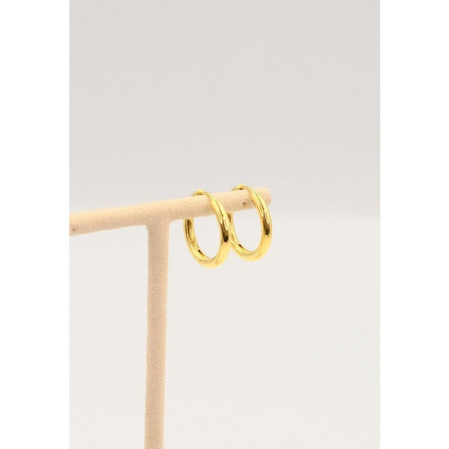 MUAU Schmuck  Creolen Gelbgold 750 Runddraht Scharnier 21mm 