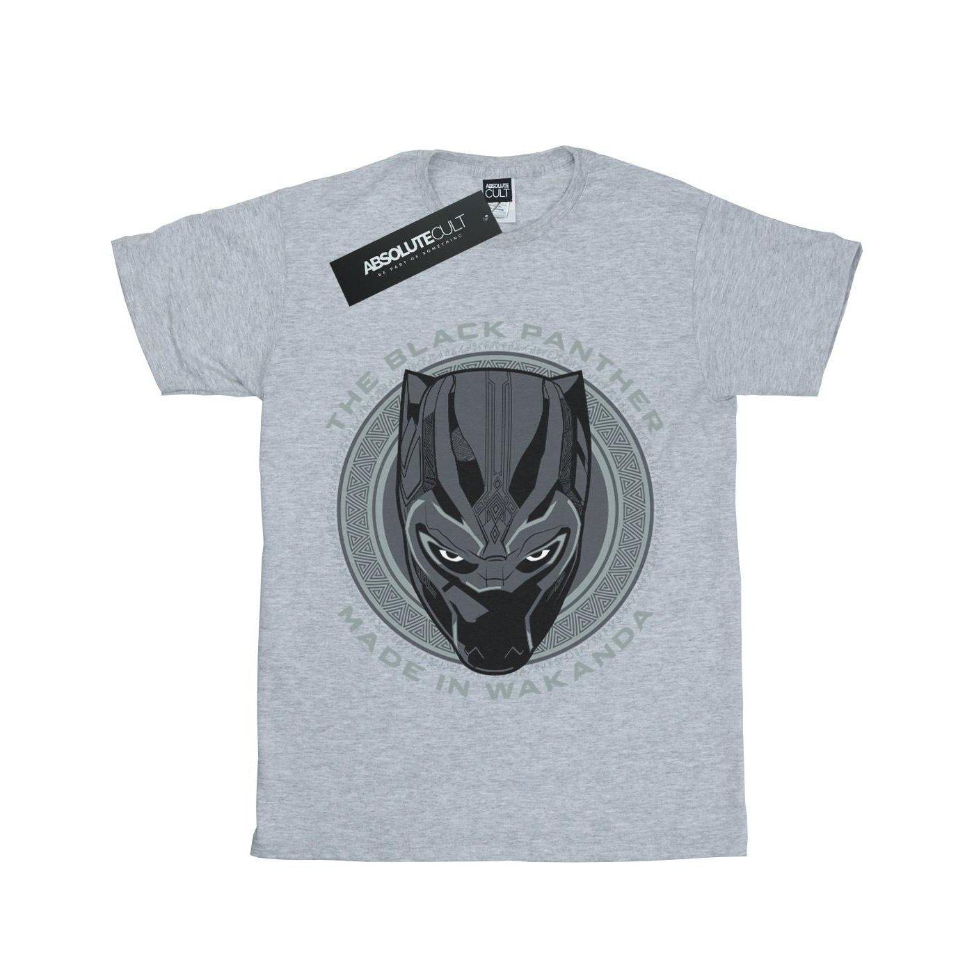 Image of Black Panther Made In Wakanda Tshirt Unisex Grau 140/146