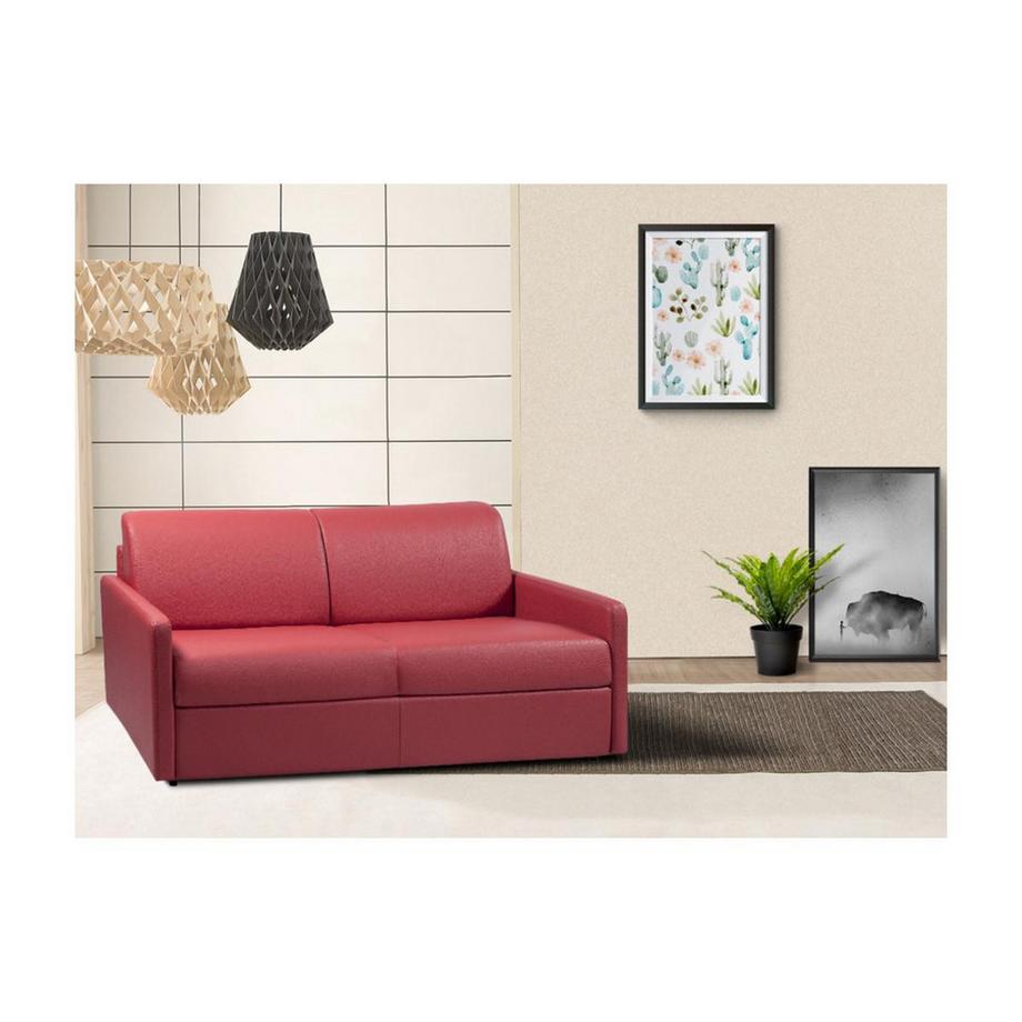 Vente-unique Schlafsofa 2Sitzer CALIFE Liegefläche Matratzen  