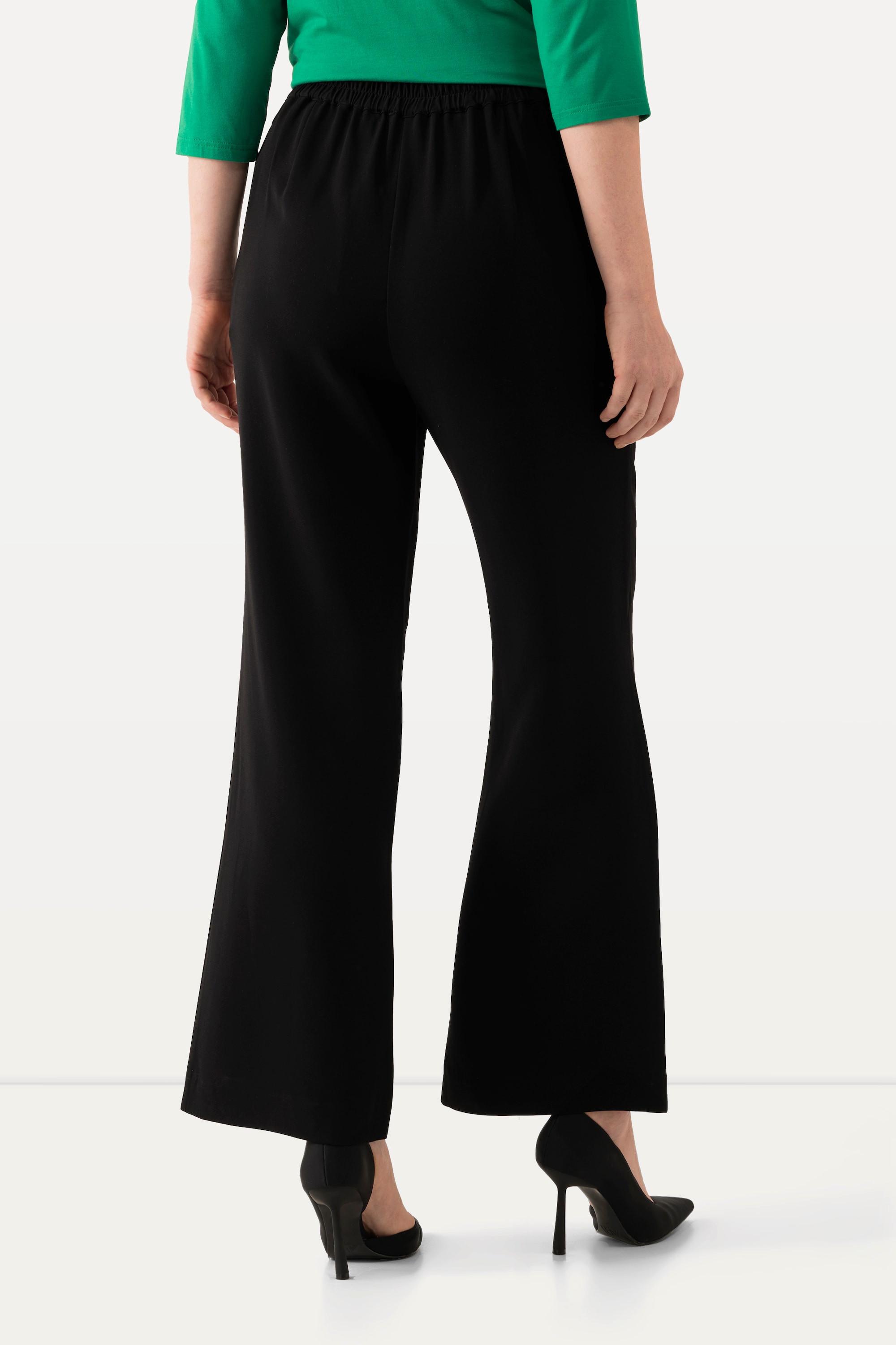 Ulla Popken  Pantalon de tailleur à jambe droite et large. Taille élastique 