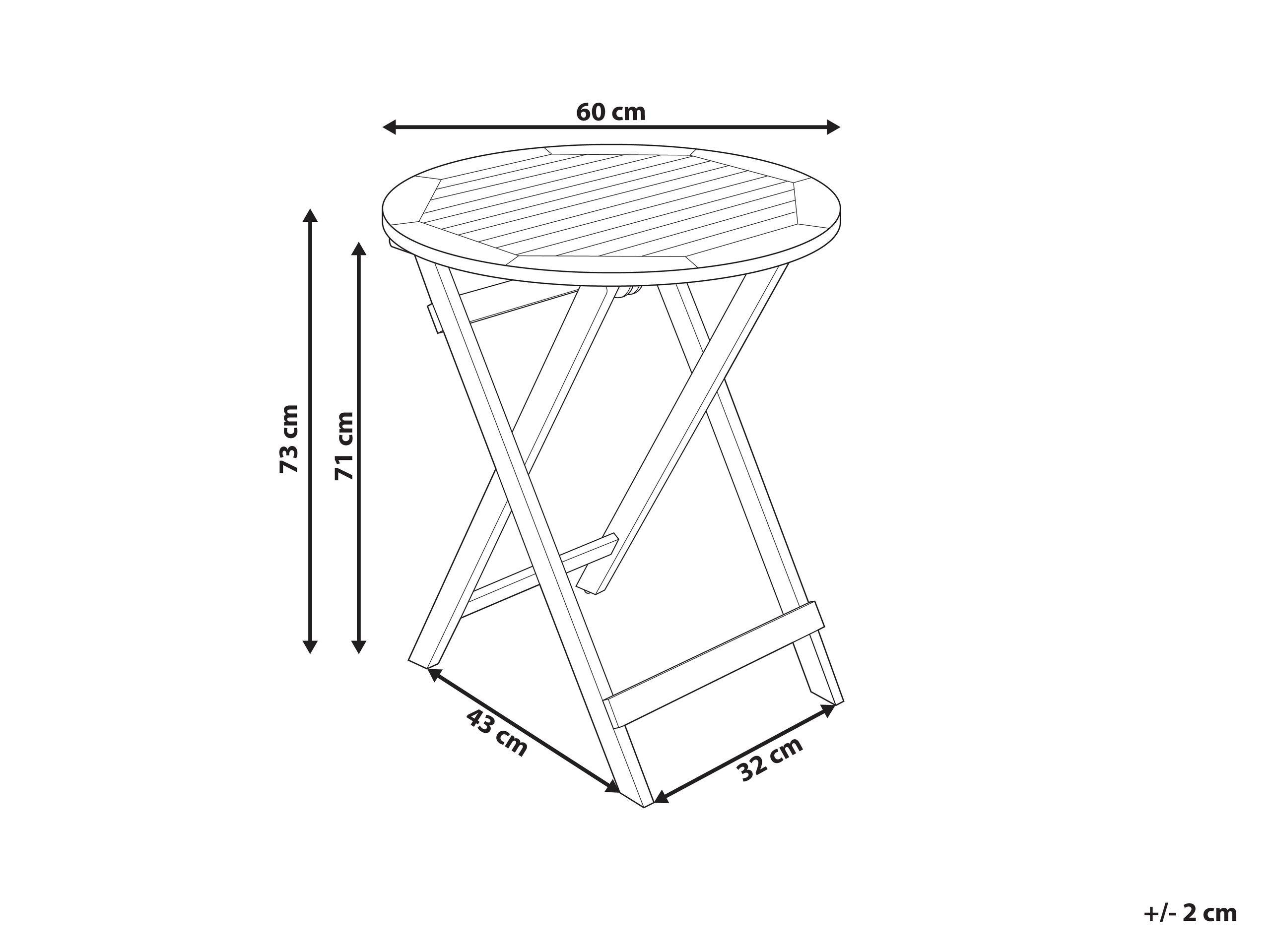 Beliani Tavolino Bistrot en Legno d'acacia Mediterraneo PROSSEDI  