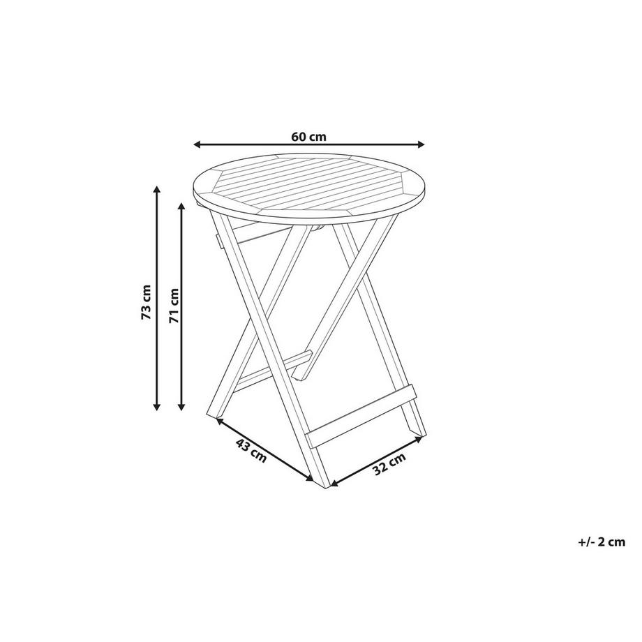 Beliani Outdoor Bistrotisch aus Akazienholz Mediterran PROSSEDI  