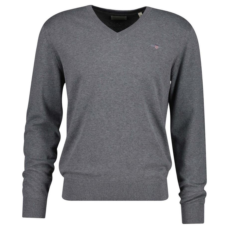 Pull en tricot  Confortable à porter-CLASSIC COTTON V-NECK