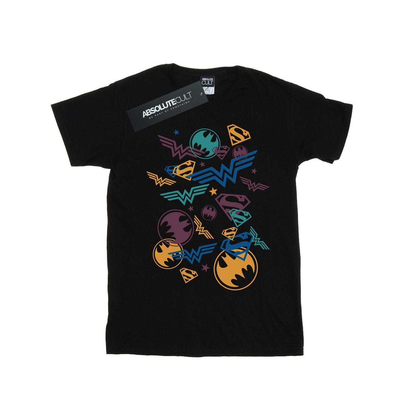 Image of Justice League Floating Icons Tshirt Mädchen Schwarz 140/146