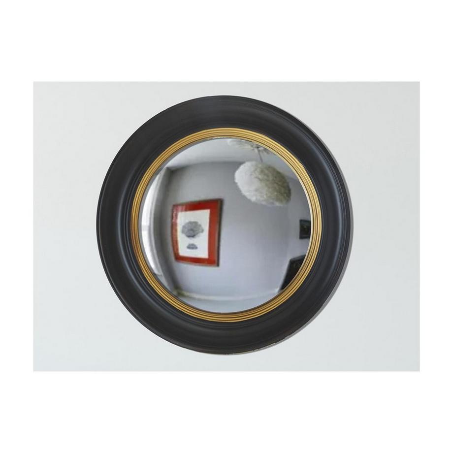 OZAIA Wandspiegel rund Eukalyptusholz 66 Goldfarben FRANKLIN  