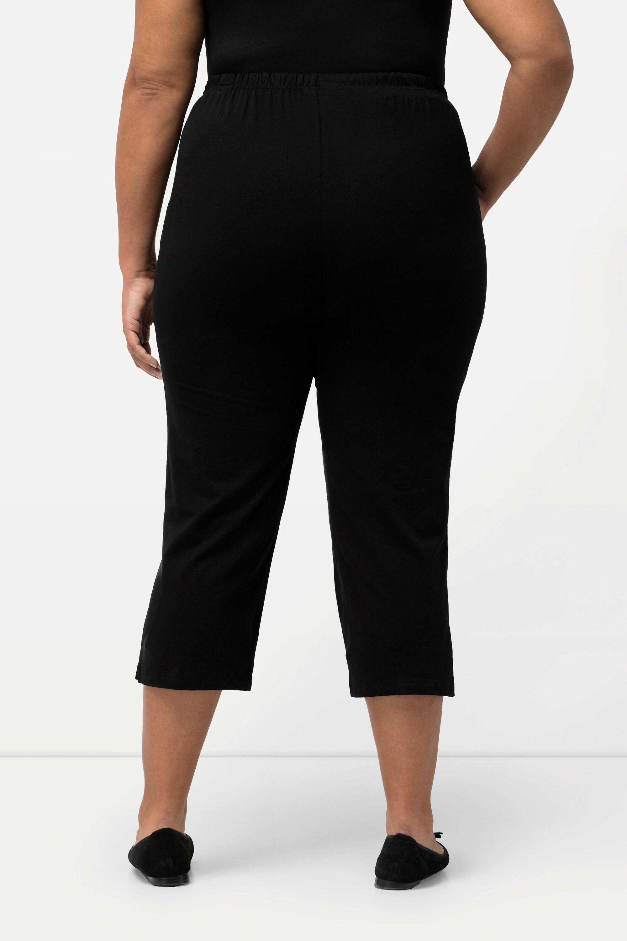 Ulla Popken  Pantaloni a 7/8 dal taglio aderente con cintura elastica classico nero 