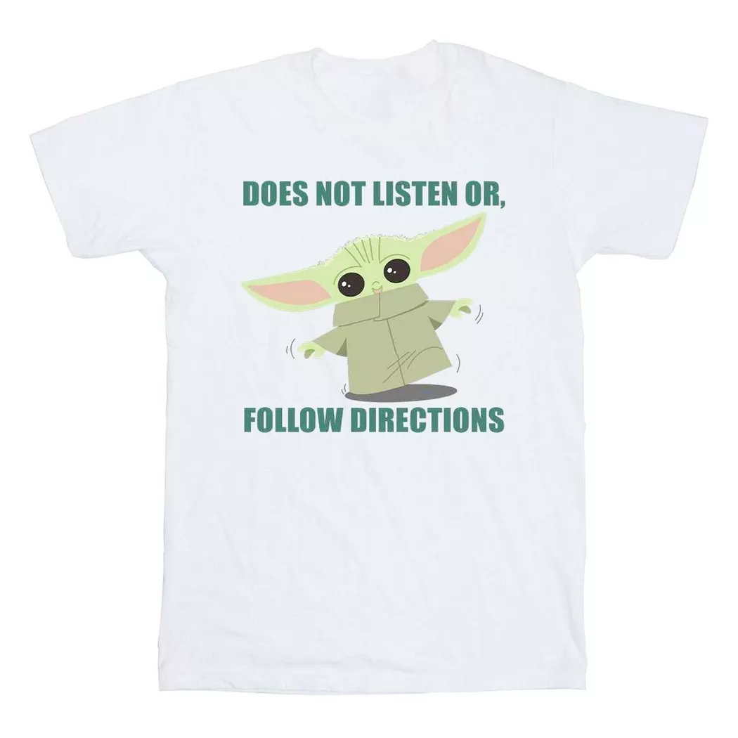 STAR WARS - The Mandalorian Does Not Listen T-Shirt, 152-158, Weiss