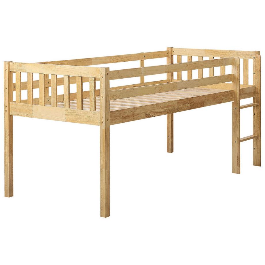 Beliani Halbhochbett aus Gummibaumholz Skandinavisch PEIPIN  