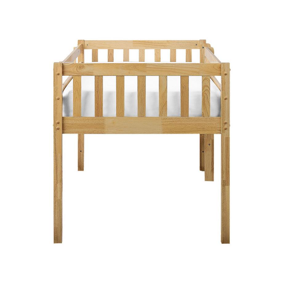 Beliani Halbhochbett aus Gummibaumholz Skandinavisch PEIPIN  