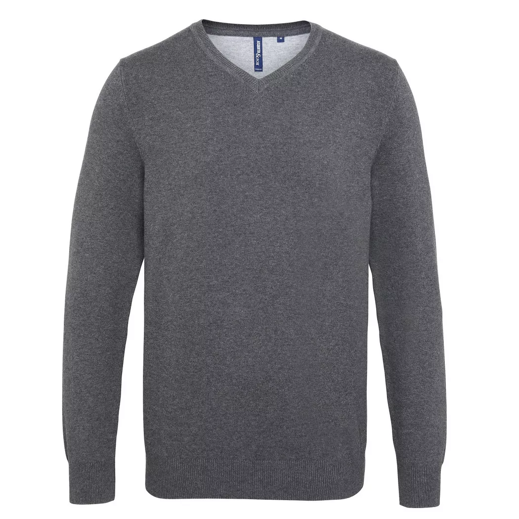Asquith & Fox - reichen VAusschnitt Pullover, für Herren, Charcoal Black, Größe XL